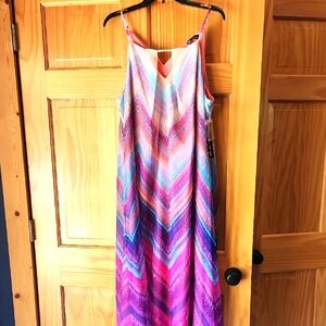Madison Leigh Pink and Purple Halter Sundress Maxi